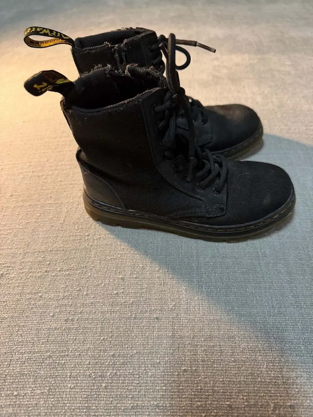 Dr. Martens Combs Junior Poly Canvas Side-Zip Combat Boots